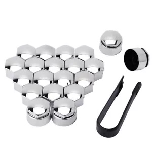 Peugeot Wheel Nut Covers Silver For 207 207cc 207sw 208 3008 306 307 308 20x17mm - Picture 1 of 2