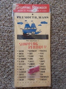 VINTAGE WOODEN SHOPPING REMINDER ( MAYFLOWER II ) - Picture 1 of 3