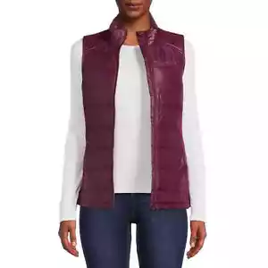 Avia Womens XXXL (22) Quilted Lightweight Vest Front Zipper Pockets Burgundy NWT - Picture 1 of 12