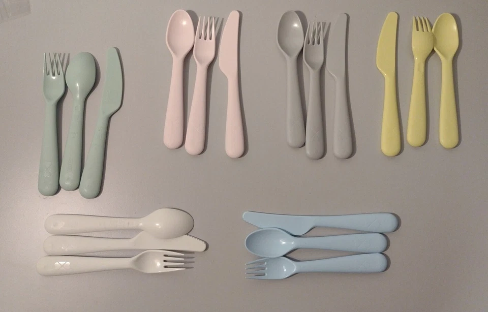IKEA Kinder Besteck KALAS 18-tlg.  Farben 6 Farben wählbar oder gemischt  - Bild 1 von 4