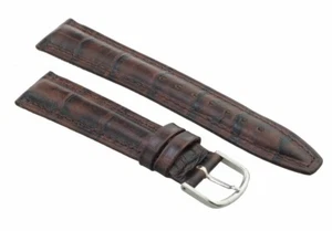 Uhren Armband Leder braun 18 mm Dornschließe silberfarben - Bild 1 von 2