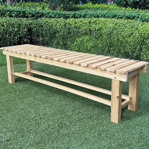 Outdoor Garden Bench, 2-Person Wood Patio Bench Weatherproof Outdoor Backless Be - Picture 1 of 12