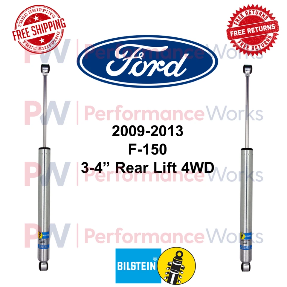 Par de amortiguadores Bilstein B8 5100 elevación trasera de 3-4" para Ford F-150 2009-2013 4x4 Foto 1 de 4