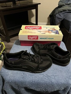 Zapatillas deportivas Skechers Just Relax para mujer talla 11 negras calce relajado Foto 1 de 4