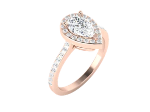 14k Rose Gold 1.29 Ct Diamond Oval Cut Lab Created Hidden Halo Anniversary Ring - Picture 1 of 8