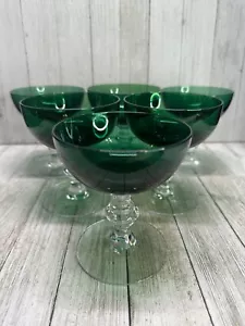 Vintage Tiffin Franciscan Killarney Green Sherbet Champagne Glasses - Set of 6 - Picture 1 of 9