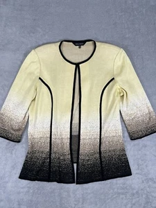 Cardigan aperto MING WANG donna XL art to wear giallo tortora nero pixelato - Foto 1 di 9