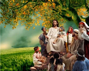 Jesus Christ Motivational Inspirational Oil painting Picture Printed on canvas - Picture 1 of 2