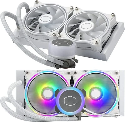 Cooler Master ML240 Illusion White ARGB Liquid CPU Cooler, 240mm, Dual Fans - Image 1 of 4