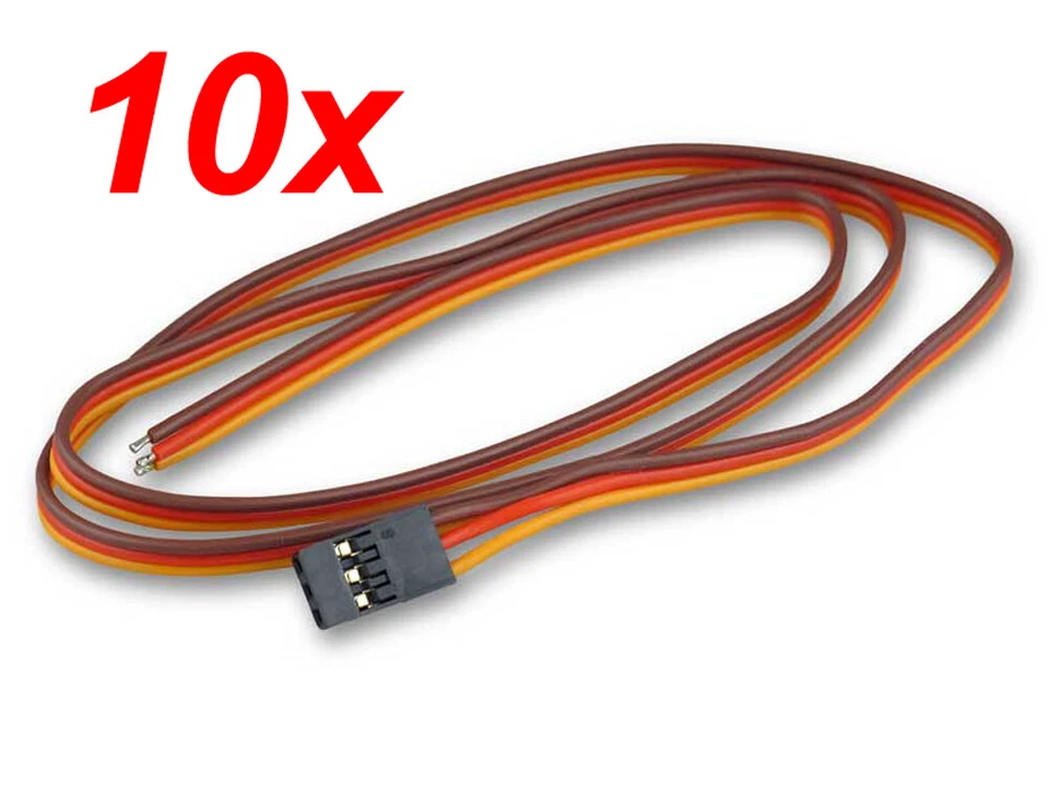 10 Stück 60 cm Servoanschlusskabel JR UNI Stecker Graupner Servo Kabel - Bild 1 von 1