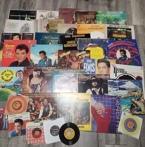 Vinyl Records Mixes Lot 30+ Elvis Neil Diamond Tom Hall Moderate/LP ALL INCLUDED - Picture 1 of 7