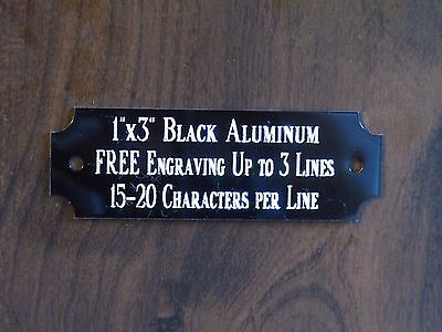 1x3 BLACK NAME PLATE ART-TROPHIES-GIFT-TAXIDE...