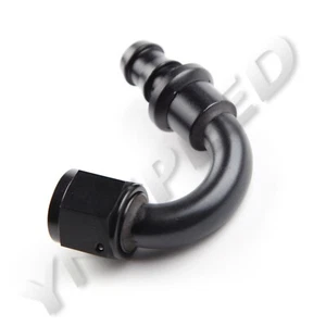 US SHIP 150 Degree -8 AN 8AN AN8 Push-on Hose End Fitting Fuel Oil Adapter Black - Imagen 1 de 7