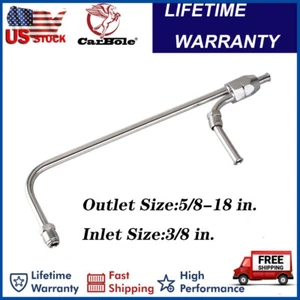 Chrome Dual Feed Fuel Line For Holley 3310 4160 Carburetor Fits Inlet 3/8" Hose - Picture 1 of 9