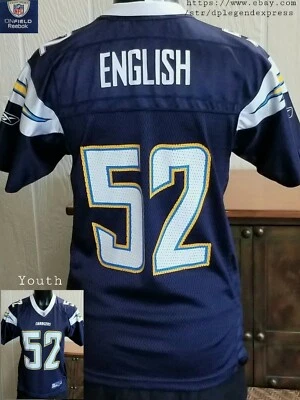 Camiseta Chargers Football Larry English #52 Reebok ON FIELD JUVENIL tamanho M 10/12 - Imagem 1 de 4
