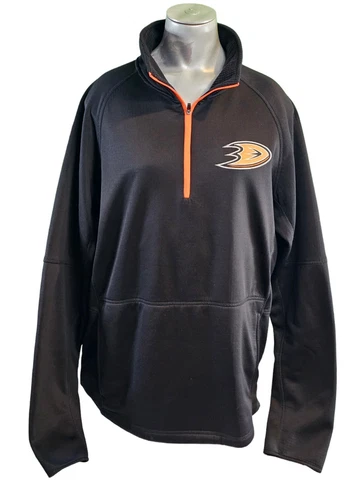 NHL Anaheim Ducks Size Medium Sweater Pullover 1/4 Zip Giii Sports By Carl Banks Cover