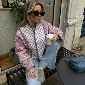 Reversible Quilted Patchwork Oversized Cropped Boho Jacket - Picture 1 of 26