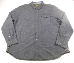 True Religion Shirt Mens 3XL Blue Denim Vented Mesh Sides Button Down Western - Picture 1 of 10
