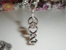 Jane Seymour Open Hearts Sterling Silver Peace Love Open Hearts Necklace   KAY