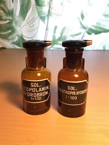 Apothekerflasche Gefäß braun Medizin Flasche klein mit Tropfstopfen 2St. Set - Bild 1 von 3