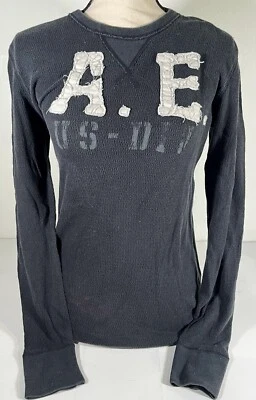 American Eagle Womens Sweatshirt Vintage Fit Crew Neck Long Sleeve Black Size XS - Image 1 of 4