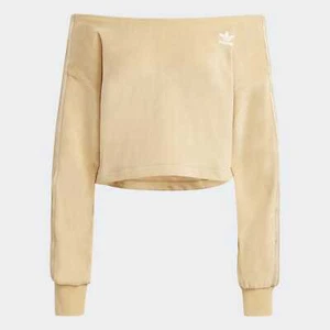 Mujer Adidas Terciopelo Fuera del Hombro Sudadera Trifolio H18839 Talla XS Precio de venta sugerido por el fabricante $65 - Imagen 1 de 7