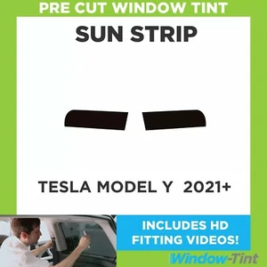 Vorgeschnitten Getönt Sonnenstreifen - für Tesla Modell Y 2021 5% Limousine - Picture 1 of 4