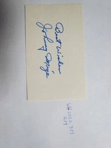 Johnny Mize signed index card JSA Auction Certified - Picture 1 of 2