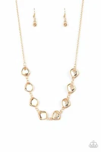 Paparazzi -The Imperfectionist Necklace Perfect Imperfection Bracelet - Gold Set - Picture 1 of 6