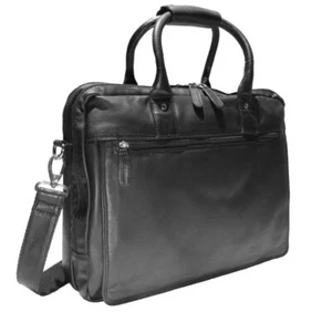 CARPETA MALETÍN BUSINESS BOLSO PORTATIL CUERO NEGRO 2839N - Imagen 1 de 6