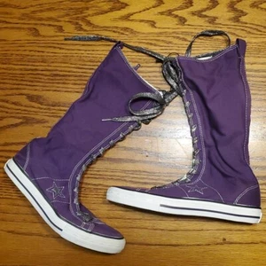 NUOVE scarpe Converse One Star polpaccio viola alte taglia 3 junior giovani top lacci - Foto 1 di 13