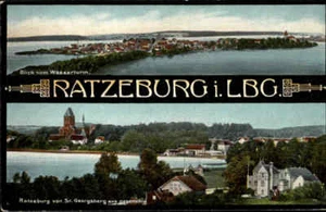 ~1910 RATZEBURG i. Lbg. alte color Postkarte Blick St. Georgsberg und Wasserturm - Picture 1 of 2