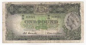 Australia, 1 Pound, 1961-65, Reserve Bank of Australia, P34a, VG - Picture 1 of 2