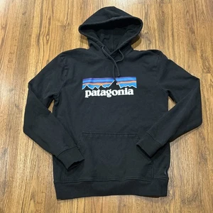 Patagonia Hoodie Mens Medium Black Sweatshirt P6 Uprisal Hoody Pullover Recycled - Picture 1 of 6