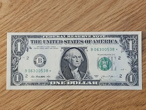 2013 B RARE DUPLICATE FORT WORTH $1 STAR NOTE UNC/GEM B06300538*  - Picture 1 of 5