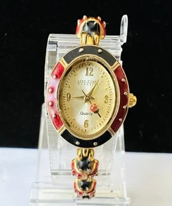 Orologio Joan Rivers Classics Coccinella Tono Oro e Smalto Bracciale Funzionante Batteria Nuova - Foto 1 di 11