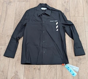 $755 Mens OFF-WHITE Diagonal Pocket Overshirt Black Small - Picture 1 of 12