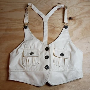 Chaleco Bustier E-Look Y2K Imitación Cuero Top Recortado con Tirantes Ajustables Talla M - Imagen 1 de 22
