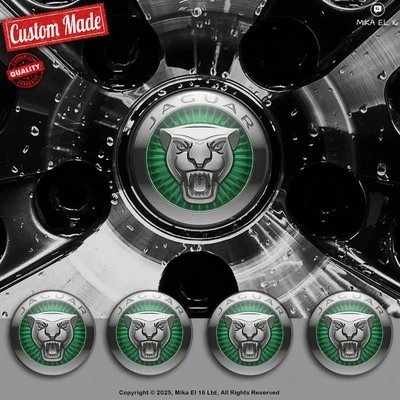 Jaguar Decals Set of 4 3D Gel Silicone Center Wheel Caps Stickers - Image 1 of 3