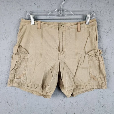 Pantalones Cortos Gloria Vanderbilt Para Mujer 8 Caqui Carga Utilidad Bolsillos Safari Aire Libre Foto 1 de 4