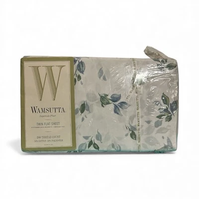 Wamsutta Supercale Plus Twin Flat Sheet Hanna Green Floral 200 TC Cotton Blend - Image 1 of 3