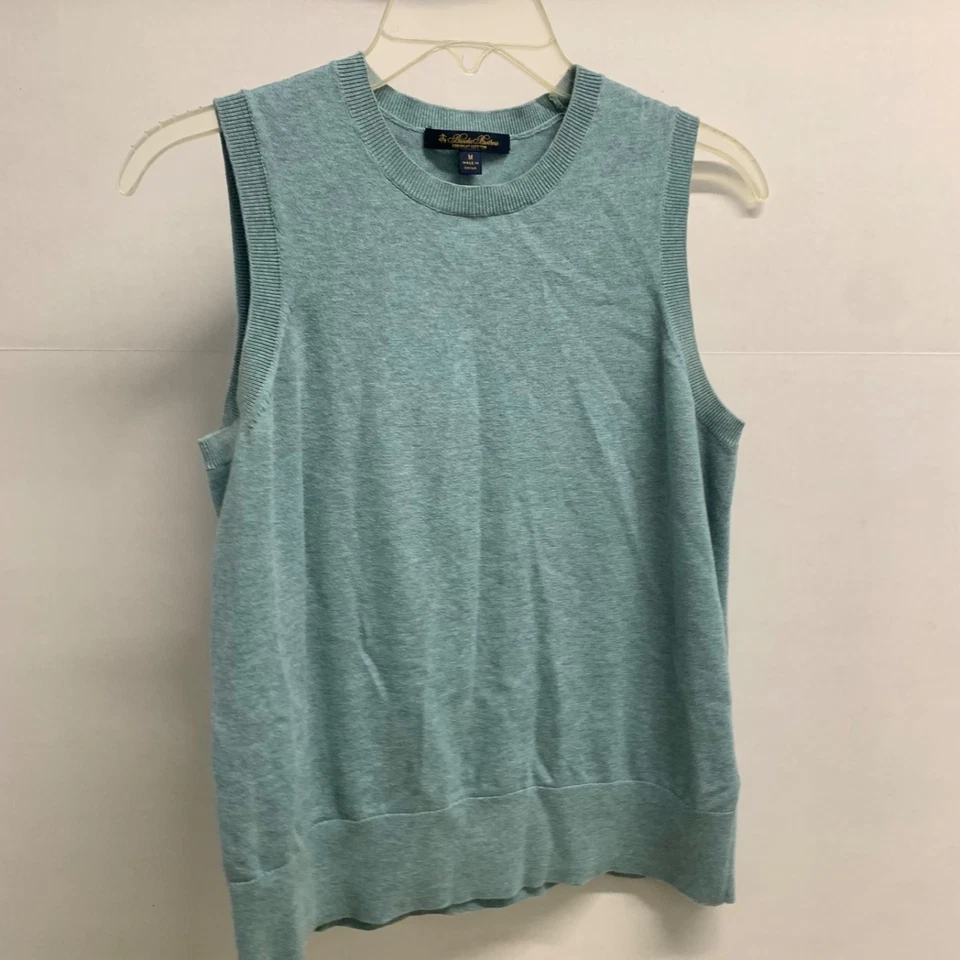 Suéter sin mangas Brooks Brothers Supima de algodón talla M verde azulado Foto 1 de 3