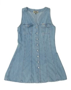 VINTAGE Womens Sleeveless Denim Dress UK 14 Large Blue DC59 - Picture 1 of 3