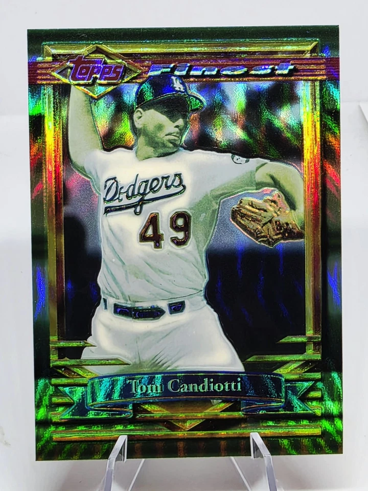 1994 Topps FINEST Baseball Tom Candiotti REFRACTOR Los Angeles Dodgers SSP #107 - Image 1 of 4