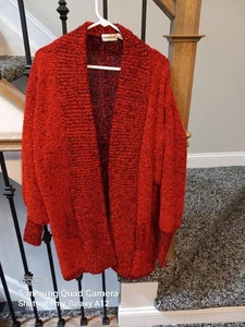 Lauren Brooks Pulloverjacke rot vorne offen Größe M - gebraucht - Bild 1 von 3