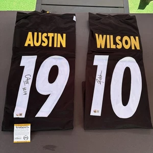 Calvin Austin & Roman Wilson signierte XL individuelle Steelers Trikots - TSE/BAS Zeuge - Bild 1 von 11