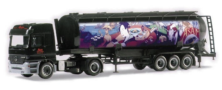 Herpa Autocarro con semirimorchio silo Mercedes-Benz Actros L "Food I. H0 189668 - Immagine 1 di 1