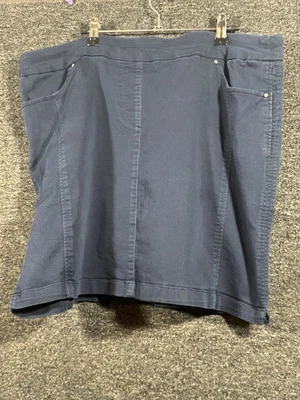 Falda Kim Rogers Curvy para mujer azul oscuro línea A bolsillos talla grande 18W Foto 1 de 4