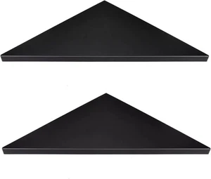 Corner Mounting ShelfEasy to Install Wall Corner Shelf Set of 2 (Black Wood - Picture 1 of 3