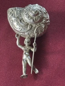 Antiker Sterling Silber Nautilus mit Amor - Bild 1 von 8